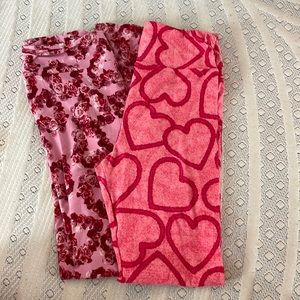 2 pair, one size, Lularoe leggings. Heart designs. Amazing comfort!